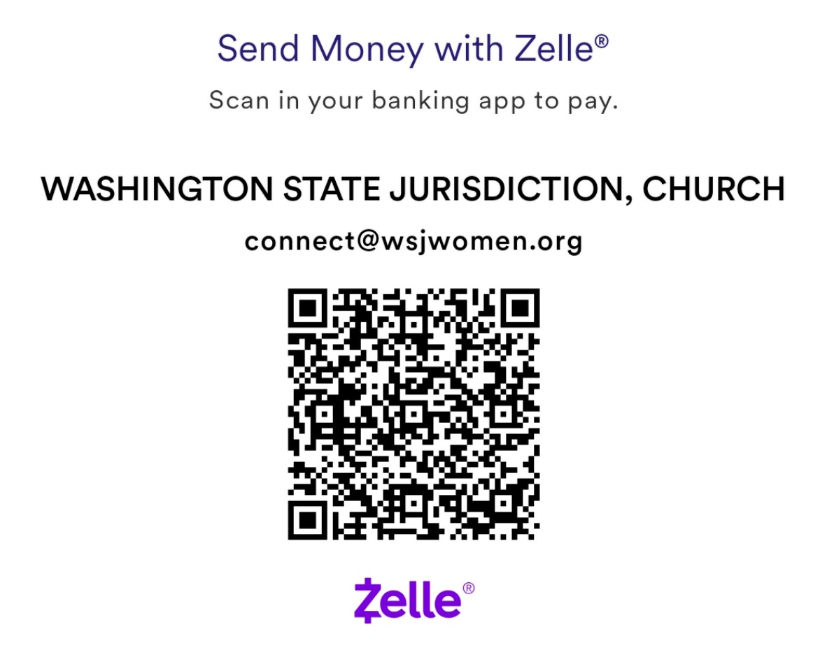 Zelle QR code — Washington State Jurisdiction Church, Connect@WSJWomen.org